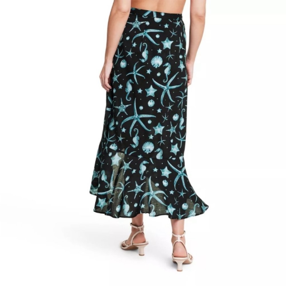 Agua Bendita x Target Women's Deep Sea Print Wrap Skirt - Navy Size S NWOT - Picture 3 of 4